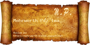 Mehrwerth Pálma névjegykártya